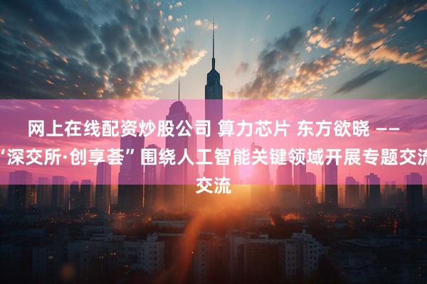 网上在线配资炒股公司 算力芯片 东方欲晓 ——“深交所·创享荟”围绕人工智能关键领域开展专题交流